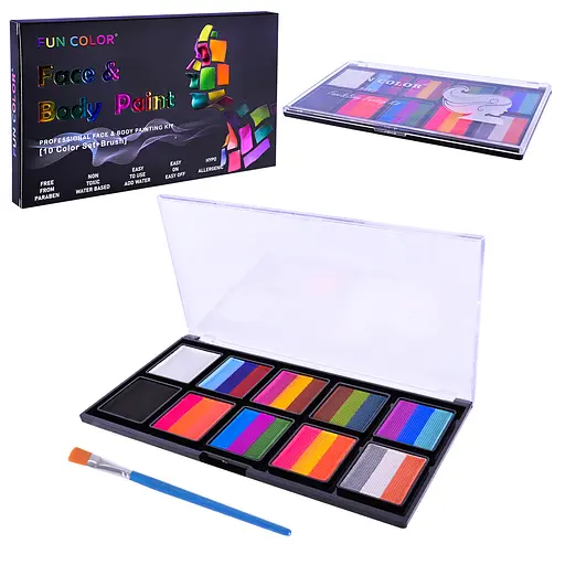 Аквагрим на водній основі, 15x7x1 см, кисточка