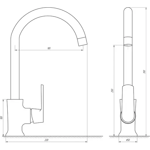 Змішувач для кухні Globus Lux Laguna GLA-0203SL-7-WHITE - фото 4