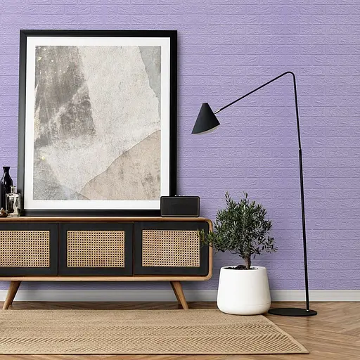 Самоклеющийся 3D панель 3080x700x3мм Светло-фиолетовый Кирпич SW-00001758 - фото 6