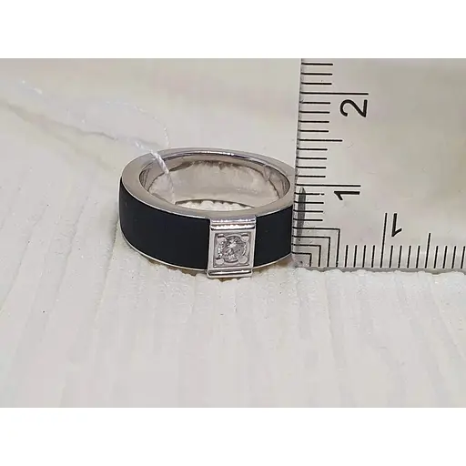 Золотое кольцо Tango с каучуком и фианитом. 900628В 17 - фото 5