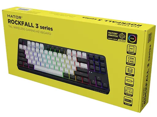 Клавіатура HATOR Rockfall 3 Mecha TKL Wireless Orange Black (HTK850UA) - фото 7