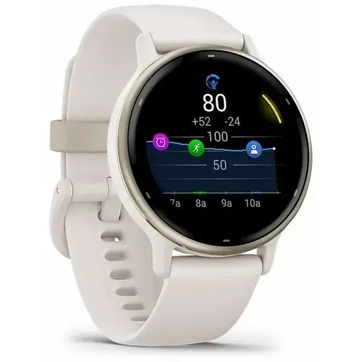 Смарт-годинник Garmin Vivoactive 5 Cream Gold Aluminum Bezel with Ivory Case and Silicone Band (010-02862-11) - фото 3