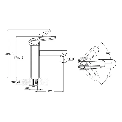 Змішувач для раковини WEZER NOF1 - фото 4