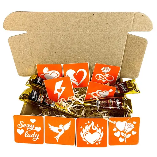 Набор хны с трафаретами для био-тату №9 Fresh Tattoo henna-set-09, 9 трафаретов - фото 1