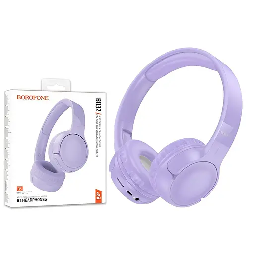Накладные Stereo наушники Borofone BO32, беспроводные, до 5 часов работы, Bluetooth 5.0, фиолетовые. - фото 2