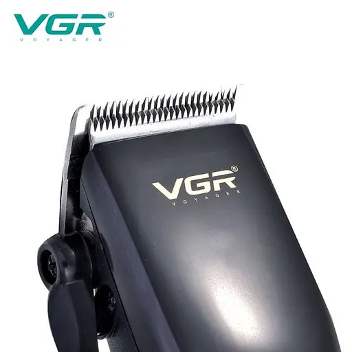 Дротова машинка для стрижки волосся VGR V-128 з підвищеною точністю 7W Змінні насадки 4шт Чорний/Золото - фото 3