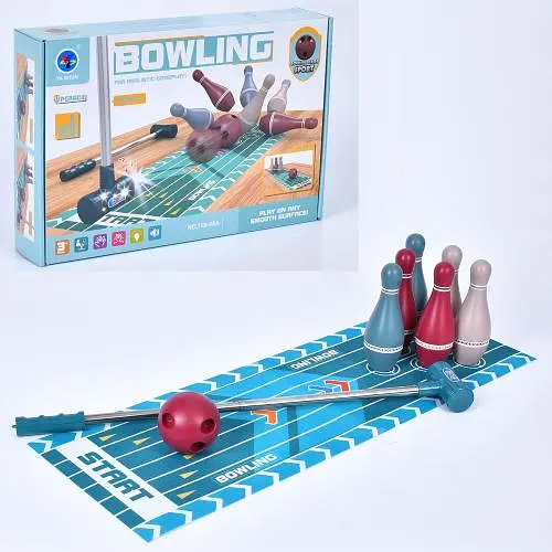 Боулинг MR 1425 игровое поле,кегли 6шт.,шар (мет.+пласт.),муз.,свет,бат.(табл.),кор.,40-27,5-8, (6903317734573) - фото 2