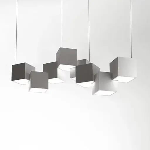 Современная геометрическая люстра CUBE в белом корпусе Ст. 988/8 WT | Line F - фото 2