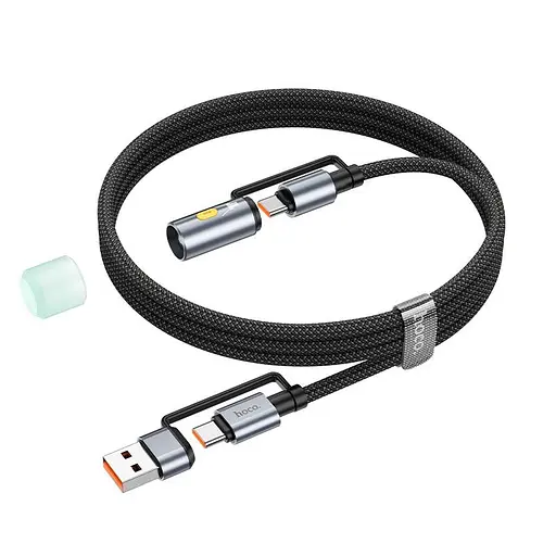 Кабель Hoco All-in-one charging data Cable USB / C to C / LED light U138 1,2 м PD60W 3A - фото 2
