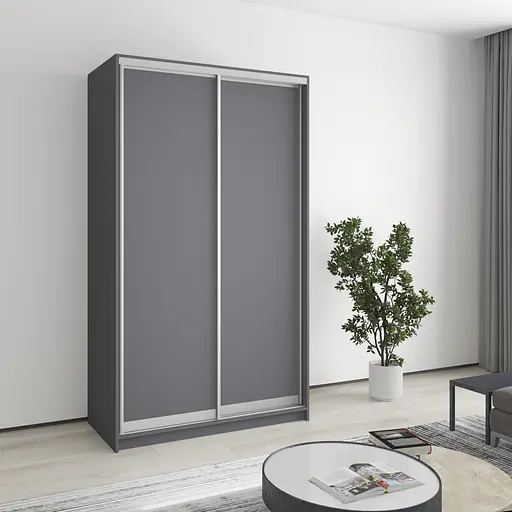 Шкаф-купе двухдверный MebelStar Стандарт AL 2ДСП 120x60x210 см Антрацит (MBS-2308)