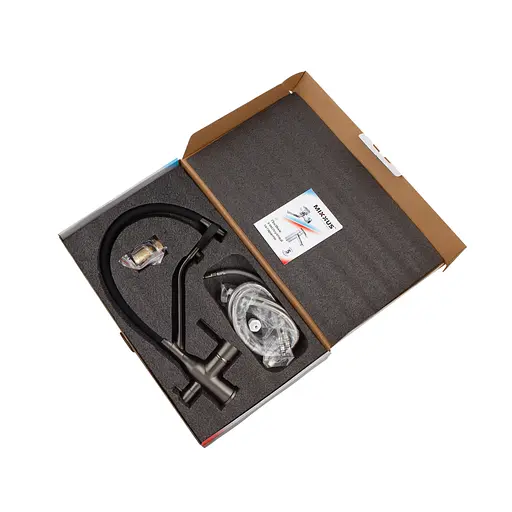 Смеситель для кухни Mixxus Premium Gravity 021 с силиконовым изливом graphite MI6979 Графит - фото 4