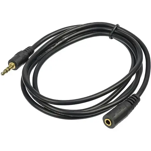Удлинительный кабель Jack 3.5 to Jack 3.5 F 1.5 м черный - фото 1