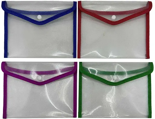 Папка для зошитів ПВХ на кнопці, кольоровий край, 33x23 см, 40 мкм, 2 шт. в упаковці, 404-А4 (В асортименті) - фото 2