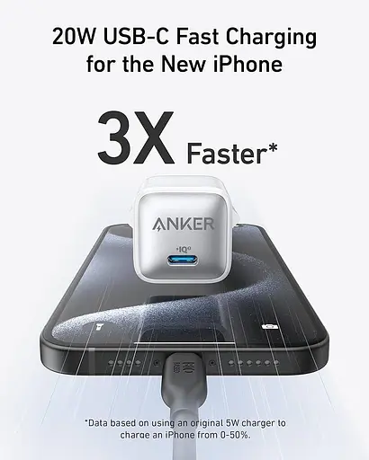 Зарядний адаптер блок живлення Anker PowerPort 511 Nano 3 30 W (USB-C) A2147 сірий - фото 4