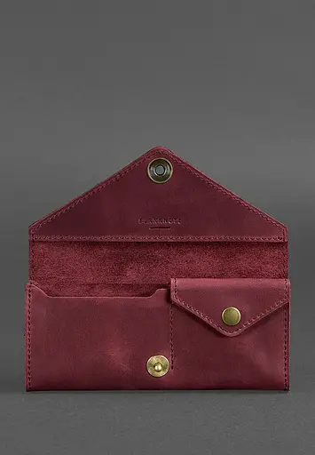 Женский кожаный кошелек Керри 1.0 бордовый Crazy Horse - фото 4