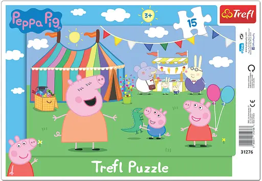 Набір Пазли - (15 елм. Рамкою) — "Прогулянка парком"/Свинка Пепа - фото 1