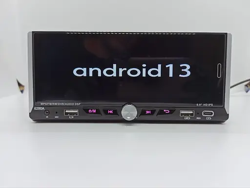 Автомагнитола 1DIN 6280A 2 x 32 ГБ с сенсорным экраном 6.9 диагональ Android 13 Bluetooth GPS Wi-Fi Черный - фото 2