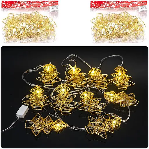 Гірлянда електрична LED Ялинка Золото, RJ-12, 10 шт., 2 метри