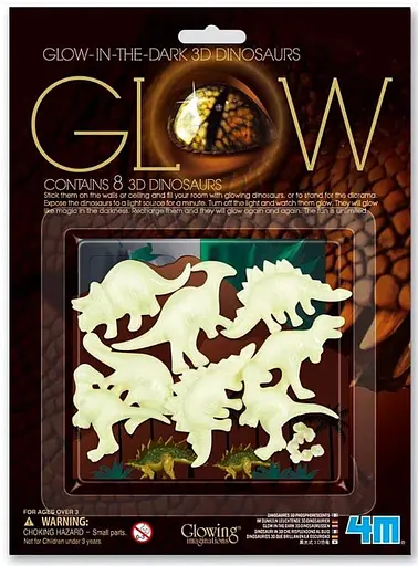 Набор светящихся в темноте 3D-наклеек 4M Динозавры 00-05426 Набор люминесцентных наклеек - фото 7
