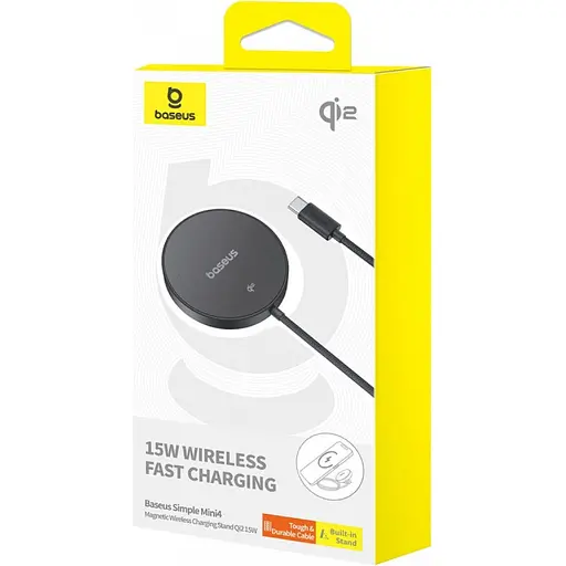 Бездротовий зарядний пристрій Baseus Simple Mini4 15W Explorer Edition Cosmic Black (P10273300121-02) [151033] - фото 8