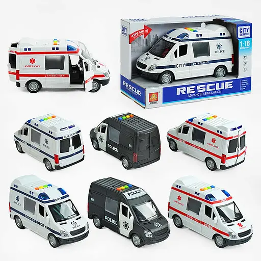 Машинка Wenyi Швидка допомога, WY590A/WY590B/590C, світлові та звукові ефекти (В асортименті) - фото 2