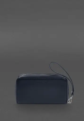 Кожаный клатч-купюрник 4.0 синий краст - фото 2