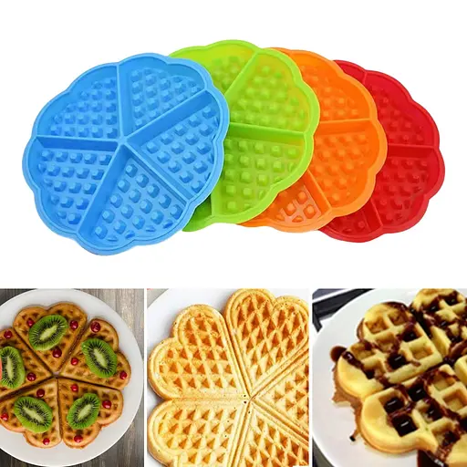 Силіконова форма для випічки вафель Серце, Kitchen Master Жовтий 86190 - фото 2