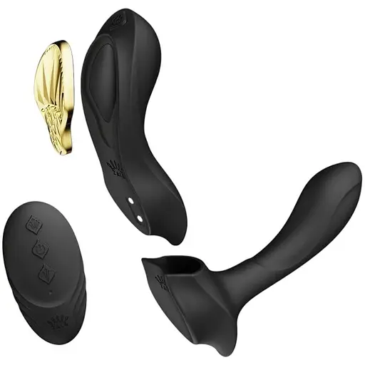 Смарт-вибратор в трусики Zalo AYA Obsidian Black насадка и пульт ДУ