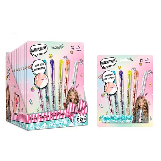 Косметика Набір для тату, набір ручок 6 шт., на листі