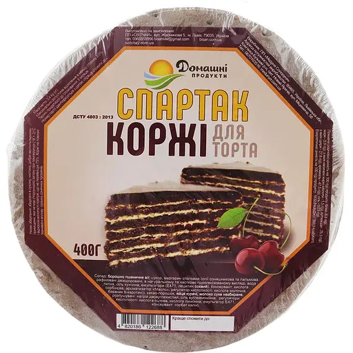Коржі Домашні продукти Спартак без коробки 400 г