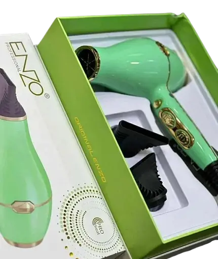 Фен для волосся Enzo EN-6006 з іонізацією та функцією швидкого сушіння 7500 Вт Салатовий - фото 4