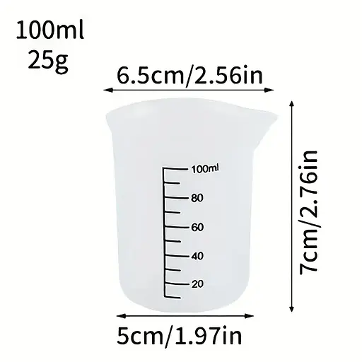 Силіконовий мірний стакан 100 мл з носиком та градуюванням вимірювальна склянка, Kitchen Master Прозорий 87384 - фото 3