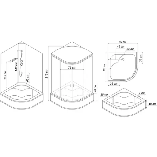 Душовий бокс BRAVO BUG H90FWS (H90W) - фото 9