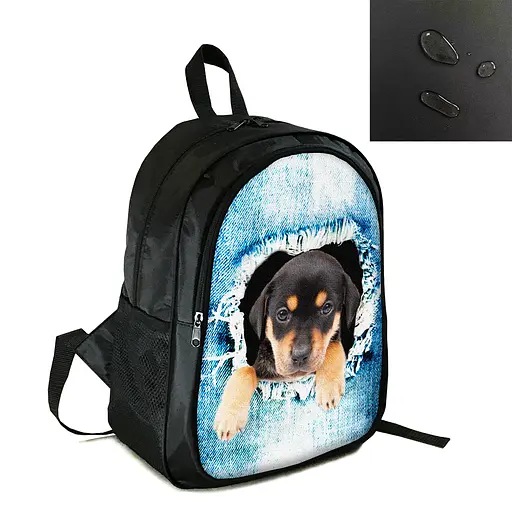 Рюкзак городской/школьный 38×28см с принтом с собакой/щенком детский, подростковый, спортивный (4139)