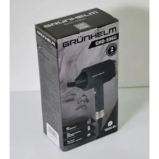 Фен для сушки укладки волос Grunhelm GHD-596G маленький дорожный мини компактный 1800 Вт синий - фото 5