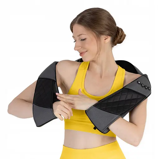 Накидка-масажер 4FIZJO Shiatsu Luxury+ для шиї та спини, акумуляторна 4FJ0563 Grey (P-5907739319104) - фото 5