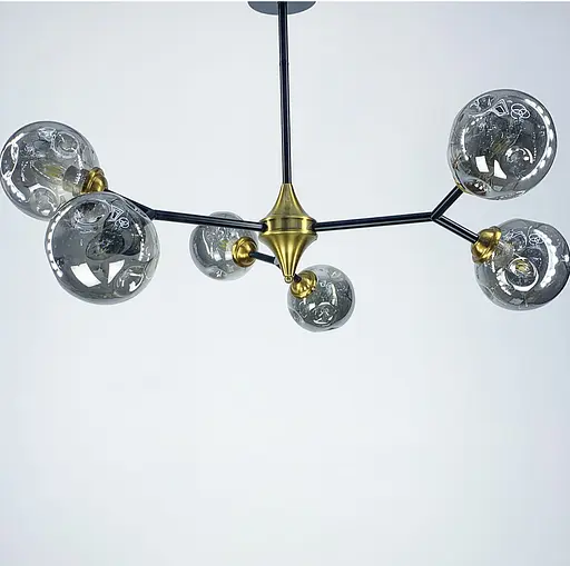 Люстра молекула на 6 плафонів Line.F Колір плафона Графітовий - фото 2