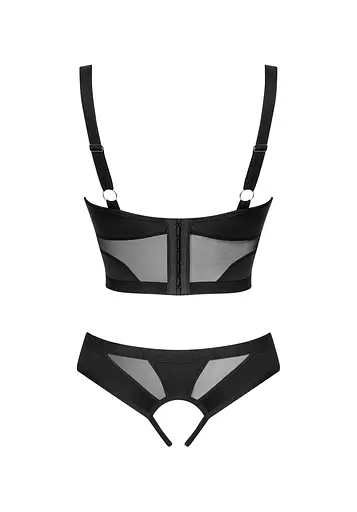 Комплект білизни Obsessive Amoria otwarty M/L чорний - фото 6