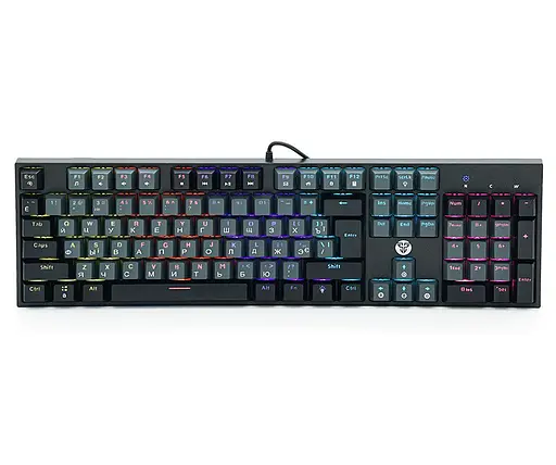 Клавіатура механічна ігрова з підсвічуванням Fantech ATOM MK-886 Black-Grey, Blue switch, Eng/Укр/Рус