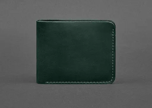 Кожаный портмоне 4.4 (с зажимом) зеленый Crazy Horse - фото 1