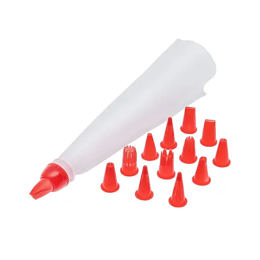 Шприц кулінарний кондитерський (мішок) великий 34х13 см багаторазовий + 13 насадок, Master Class Білий 83906 - фото 6