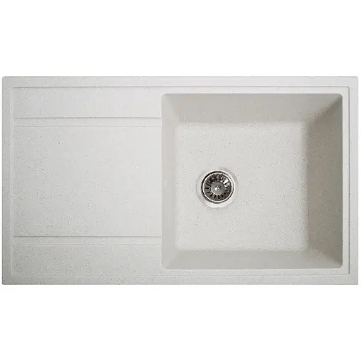 Гранітна кухонна мийка Romzha Jorum 86 Biela (101) з крилом - фото 1