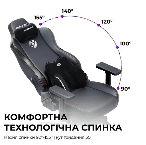 Игровое кресло Anda Seat Novis Plus Fabric Grey Size XL (AD23YC-XL-01-G-F-G04) - фото 13
