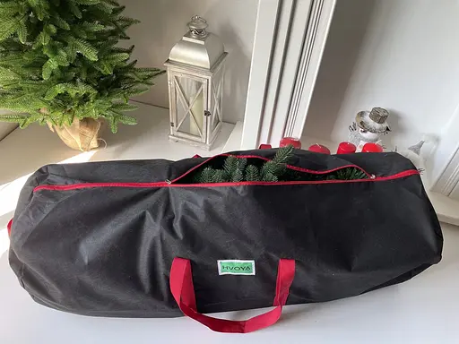 Сумка-чохол Hvoya для зберігання штучної ялинки до 2 м чорно-червоний - фото 4
