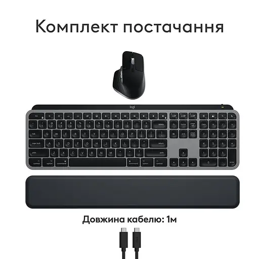 Комплект (клавиатура, мышь) беспроводной Logitech MX Keys S Combo for Mac Space Grey (920-012845) - фото 9