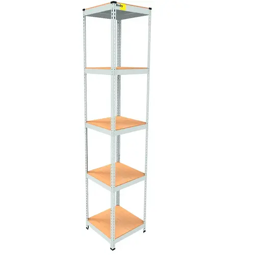 Металевий стелаж Emby Light Series (розмір 2400х450x450мм) 5 полиць ДСП до 100кг Білий