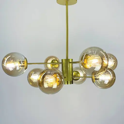 Стельова люстра на 6/8 та 12 плафонів у корпусі золотого кольору | Арт. K 20 | Line F - фото 1