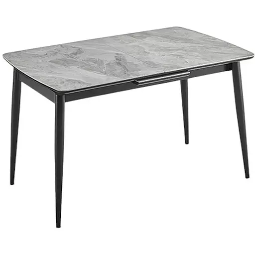 Стол обеденный Prestol Лейк раскладной 1200/1500x800x750 серый глянец