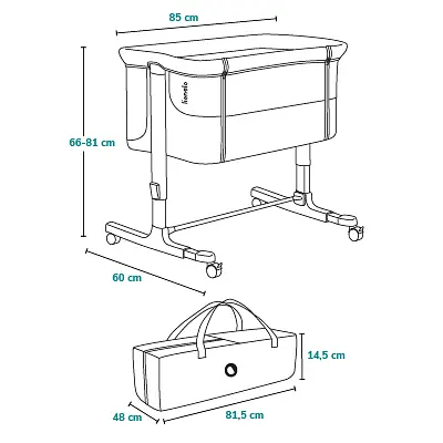 Приставная кроватка Lionelo Aurora 3 в 1 Beige Taupe (LO-AURORA BEIGE TAUPE) - фото 29