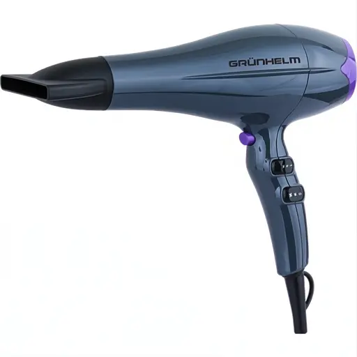 Професійний потужний фен GRUNHELM Professional tools з регуляцією температури та швидкості для сушіння та укладання волосся, Сірий 2200 Вт